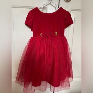 Toddler girl Holiday Red Velvet Dress 4T